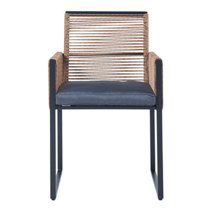 Ensemble de meubles de jardin 3 pièces Accadia noir marron gris casa.pro