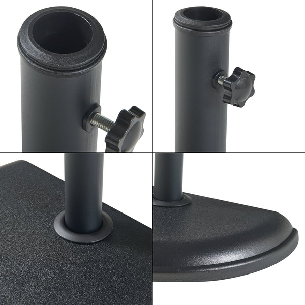 Pied de parasol Bisenti adapté aux tiges 30 34 38 45 mm noir casa.pro