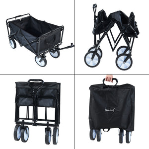 Chariot de jardin Stenlille pliable capacité de charge 80 kg noir pro.tec