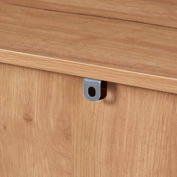 Comò Varkaus con 2 Cassetti e 4 Ante 75 x 140 x 40 cm - Effetto Rovere [en.casa]