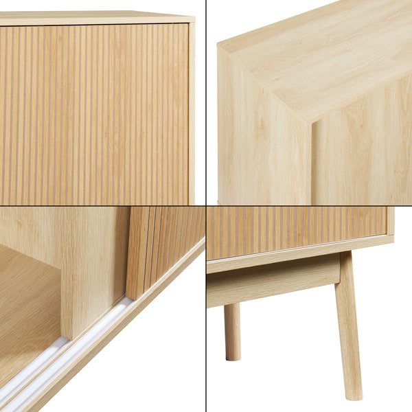 Buffet Landskrona 90 x 115 x 40 cm effet chêne [en.casa]