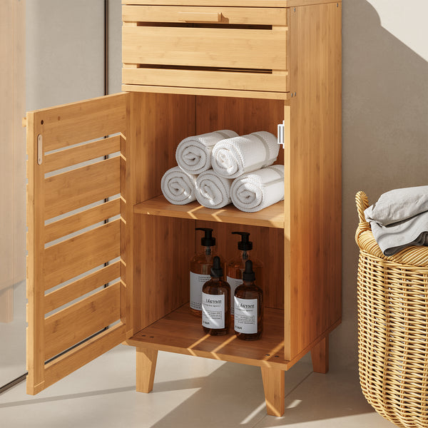 Armoire de salle de bain Epind bambou naturel [en.casa] 