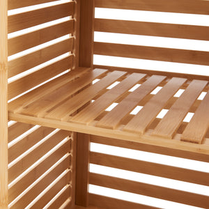 Meuble colonne de salle de bain Boksereys bambou 180 x 35 x 35 cm [en.casa]