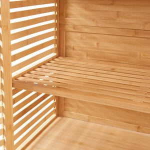 Armadio Alto Raurgela Multiuso Mobile da Terra per Bagno Cucina 180 x 80 x 40 cm - Bambù Naturale [en.casa]