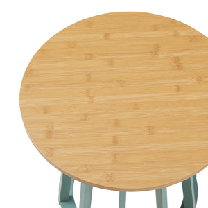 Table d'appoint Lensuu effet chêne / vert pastel [en.casa]