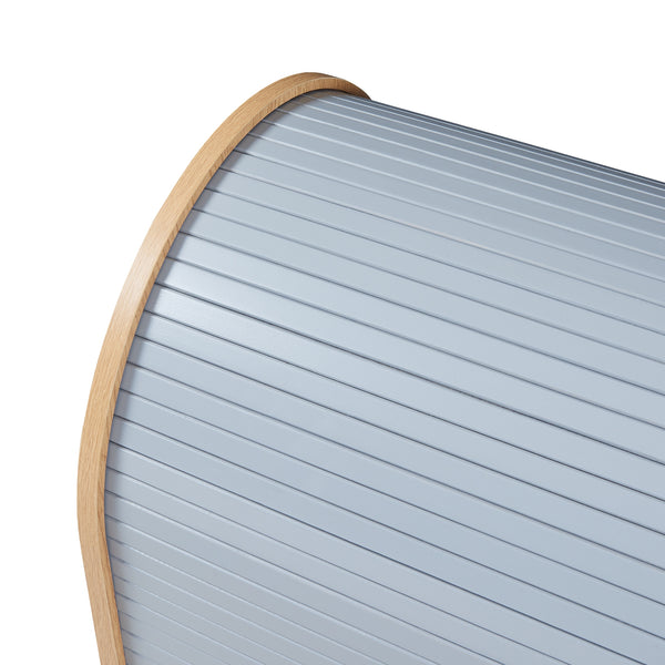 Armoire basse à rideau Kavlinge bambou 80 x 60 x 40 cm gris naturel [en.casa] 