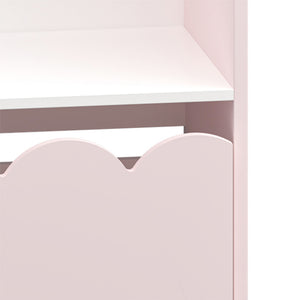 Scaffale Vestnes con 4 Vani Portaoggetti e Cassetto per Cameretta - Rosa/Bianco [en.casa]