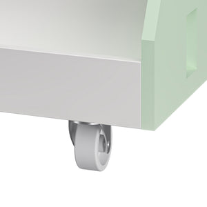 Carrello Porta Libri Vipsali per Cameretta Design a Casetta 50x33x34 cm Menta Verde / Bianco [en.casa] 