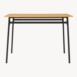 Set da Pranzo Pollenev Tavolo con Piano 100x70 cm e 4 Sedie - Effetto Rovere / Nero [en.casa] 