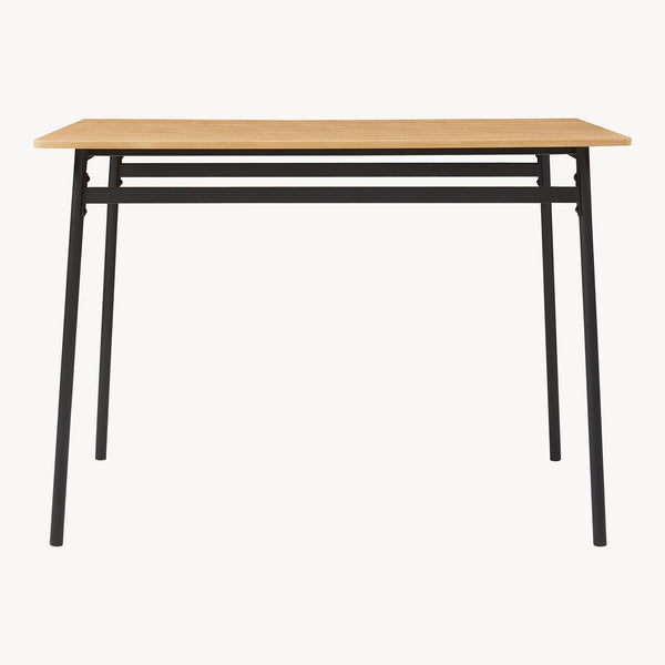 Set da Pranzo Pollenev Tavolo con Piano 100x70 cm e 4 Sedie - Effetto Rovere / Nero [en.casa] 