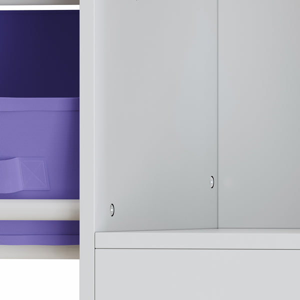 Scaffale Farusa per Cameretta con Scomparti e 9 Scatole Pieghevoli 80 x 90 x 30 cm - Design Aqua Dream [en.casa]