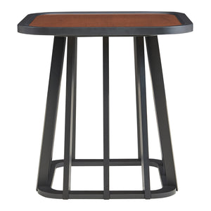 Tavolino Quadrato Burgess da Salotto 51x51x51 cm - Nero/Effeto Noce [en.casa]