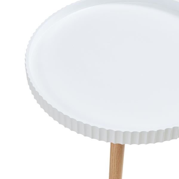 Table d'appoint Bongard 50 x 45 cm blanc naturel [en.casa]