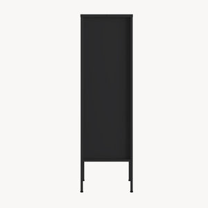 Armoire vitrine Borshavisa 116 x 34 x 30 cm acier noir [en.casa] 