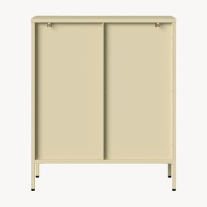Vetrina-Sideboard Klippestad Acciaio 95x80x35 cm Colore cammello [en.casa]