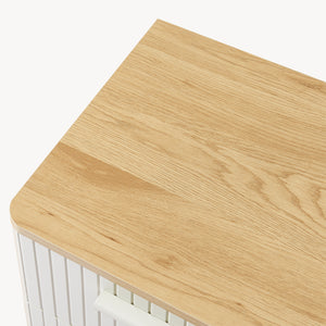 Table de chevet Ferrersp 50 x 40 x 40 cm effet chêne / couleur sable [en.casa] 