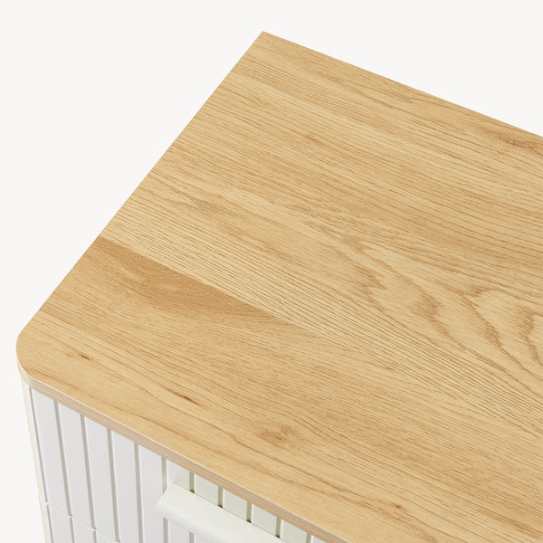 Table de chevet Ferrersp 50 x 40 x 40 cm effet chêne / couleur sable [en.casa] 