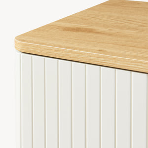 Sideboard Ferrersp mit 2 Türen 80x80x40 cm Eicheoptik/Sandfarben [en.casa]