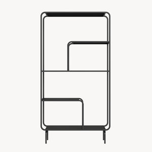 Libreria in Acciaio Færder con Scomparti Aperti 145 x 76 x 33 cm - Nero Opaco [en.casa]