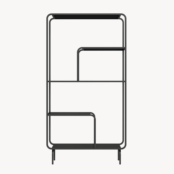 Libreria in Acciaio Færder con Scomparti Aperti 145 x 76 x 33 cm - Nero Opaco [en.casa]