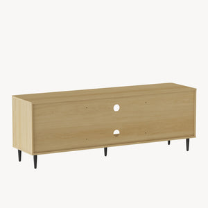 Meuble TV Lukhomso 152 x 40 x 54 cm effet chêne/ rotin [en.casa] 