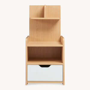 Table de nuit Bordkak avec une étagère 75 x 35 x 30 cm effet chêne / blanc [en.casa]