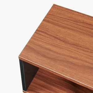 Table d'appoint Trond 50 x 33 x 29 cm noir / effet noyer [en.casa]