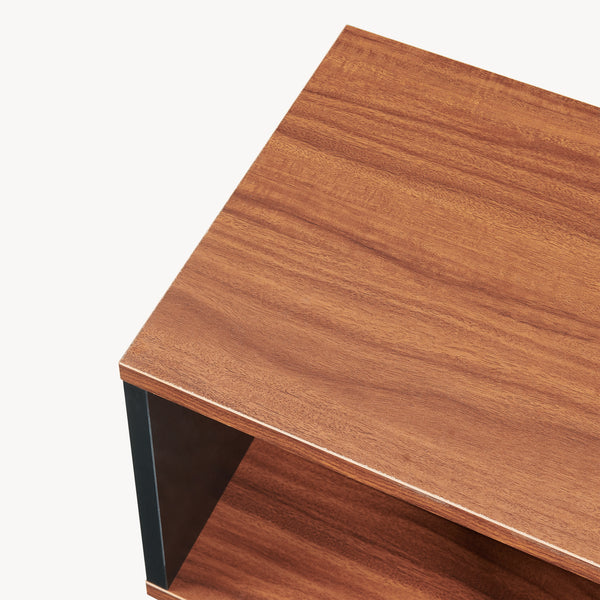 Table d'appoint Trond 50 x 33 x 29 cm noir / effet noyer [en.casa]