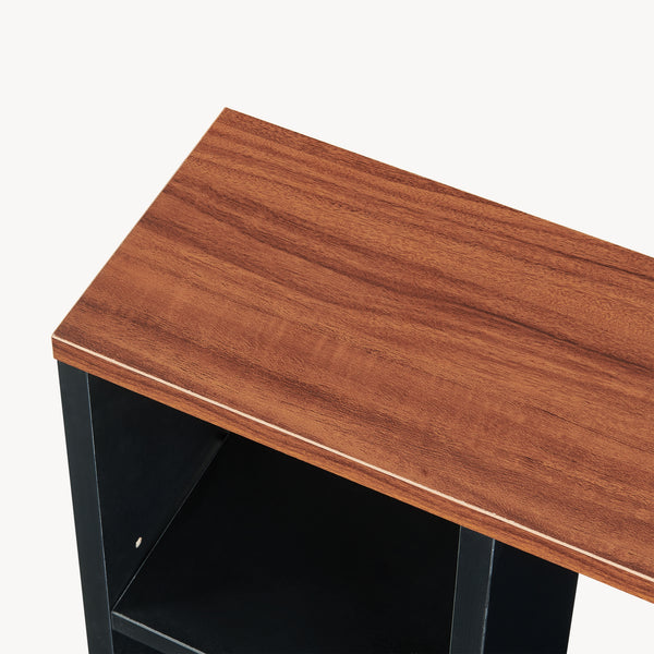 Porte-papier toilette Trond avec 3 compartiments 60 x 40 x 16 cm noir effet noyer [en.casa]