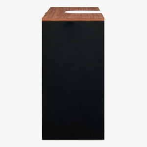 Mobile Sottolavabo Trond con Anta e 3 Vani Aperti 60 x 66 x 30 cm - Nero / Effetto Noce [en.casa]