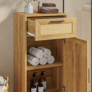 Badezimmerschrank Marhasa 92x40x30 cm Eicheoptik/Schwarz [en.casa]