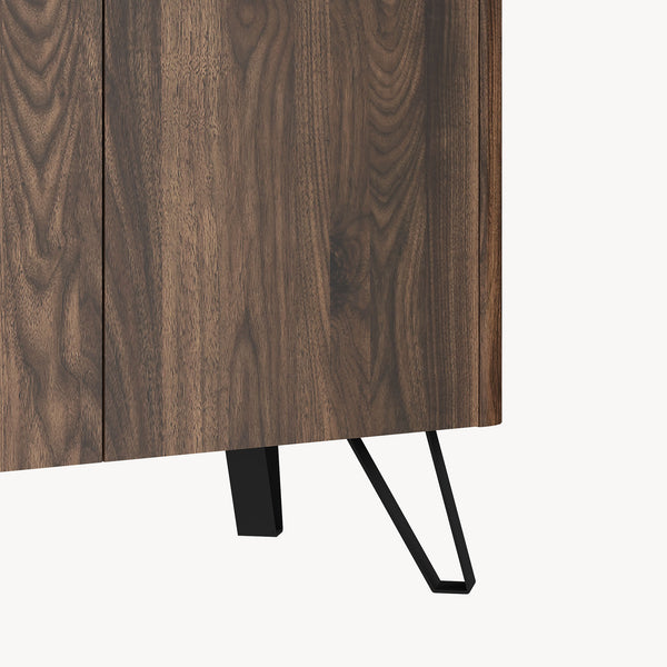 Fernsehschrank Trorlon 160x40x55 cm Walnussoptik/Travertin [en.casa]