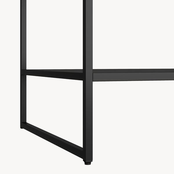 Tavolino laterale Salsnes 53x51x51 cm con ripiano Acciaio Nero [en.casa]