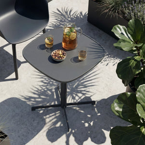 Tavolo bistrot da esterno Foggia 75x70x70 cm acciaio antracite [casa.pro]