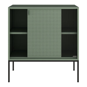 Credenza Eidsvoll in Acciaio con Anta Scorrevole 85 x 80 x 45 cm Verde [en.casa] 