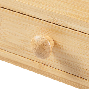 Réhausseur d'écran Hallstahammar avec 2 tiroirs bambou 56 x 18 x 10 cm naturel [en.casa]