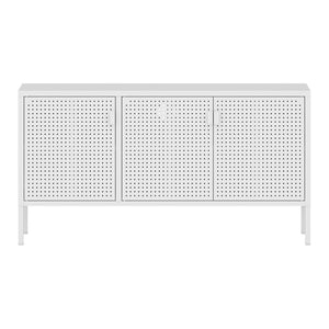 Meuble TV Castelli acier 114 x 40 x 60 cm blanc [en.casa]