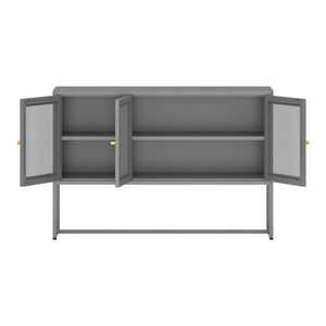 Buffet Sund acier 120 x 40 x 80 cm gris [en.casa]