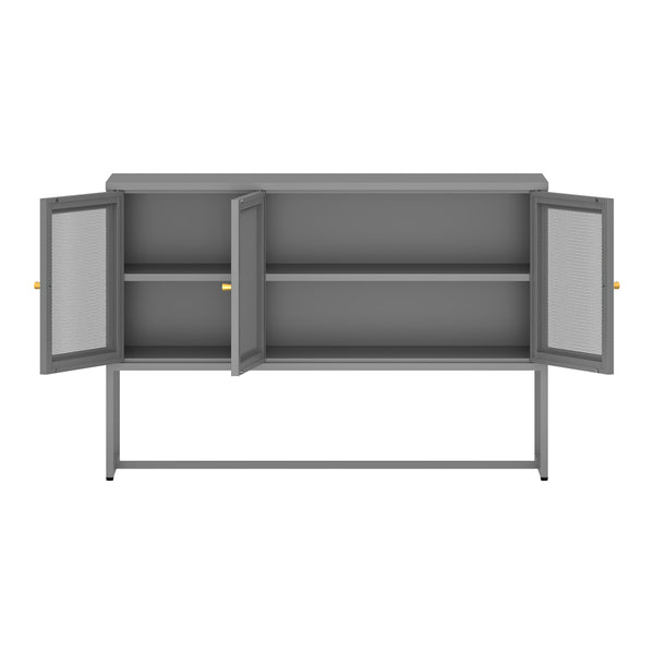 Buffet Sund acier 120 x 40 x 80 cm gris [en.casa]