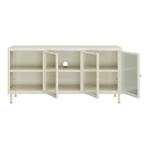 Meuble TV Lindau 120 x 40 x 59 cm blanc crème [en.casa]