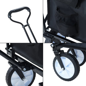 Chariot de jardin Stenlille pliable capacité de charge 80 kg noir pro.tec