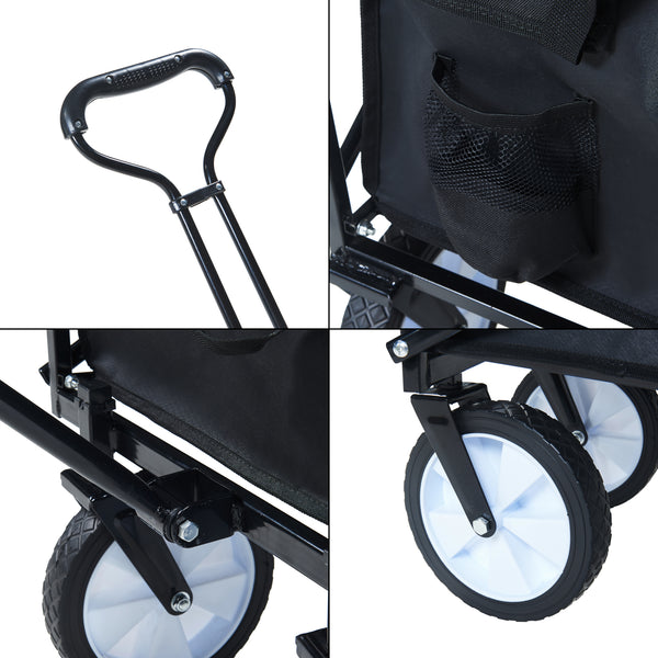 Chariot de jardin Stenlille pliable capacité de charge 80 kg noir pro.tec