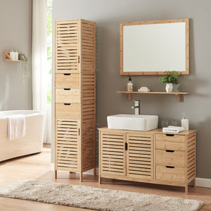 Meuble sous-vasque Boksereys bambou 60 x 100 x 35 cm naturel [en.casa]