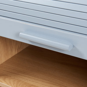 Armoire basse à rideau Kavlinge bambou 80 x 60 x 40 cm gris naturel [en.casa] 