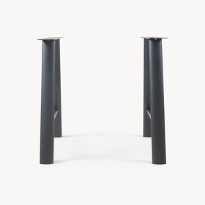 Set di 2 Gambe Hullem per Mobili 'Fai da Te' con Profili Ovali in Acciaio 72 x 70 x 10 cm - Nero [en.casa]