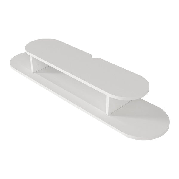 Mobile Porta TV Targema da Parete a Forma Ellittica 120 x 30 x 16 cm - Bianco [en.casa]