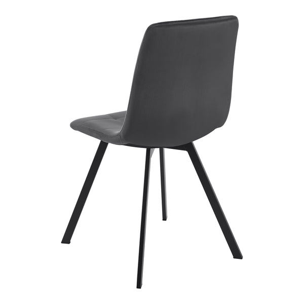 Set da Pranzo Lindesberg Tavolo Rettangolare e 4 Sedie Imbottite - Grigio Scuro [en.casa]