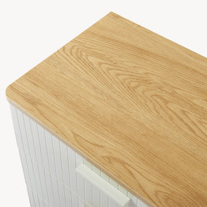 Commode Ferrersp 70 x 60 x 40 cm effet chêne / couleur sable [en.casa] 