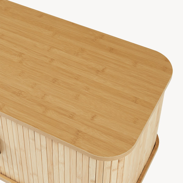 Scarpiera con cuscino Tvedestrand 50x80x40 cm Bambù/Beige [en.casa]