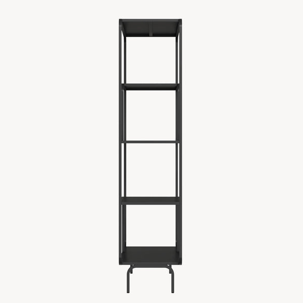 Libreria in Acciaio Færder con Scomparti Aperti 145 x 76 x 33 cm - Nero Opaco [en.casa]